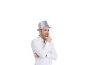 Dress Up America Halloween Costume Silver Hat With Flashing Lights