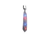 Dress Up America Halloween Costume Silver Tie With Flashing Lights