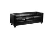 Flash Furniture Prestige Series Black Leather Sofa [Y H901 3 BK LEA GG]