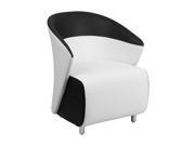 Flash Furniture White Leather Reception Chair With Black Detailing [ZB 3 GG]