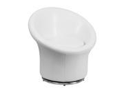Flash Furniture White Leather Swivel Reception Chair [ZB 3975 WH GG]