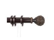 Rod Desyne Lush Decorative Traverse Rod w Rings 30 48 Mahogany
