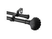 Rod Desyne Home Bathroom Window Treatments Clam Double Curtain Rod 48 84 inch Black