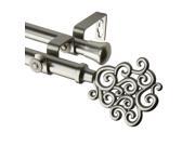 Rod Desyne Home Bathroom Window Treatments Tidal Double Curtain Rod 120-170 inch - Satin Nickel Rod Desyne Home Bathroom Window Treatments Tidal Double Curtain Rod 120-170 inch - Satin Nickel