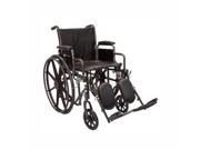 Roscoe Medical K2ST1616DHREL K2 Lite Wheelchair Powder coated silver vein