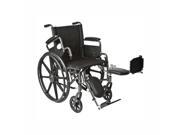Roscoe Medical K41816DHFBEL K4 Lite Wheelchair Flip backdesk length arms Elevating legrests Powder coated silver vein Steel