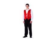 Dress Up America Halloween Party Costume Red Sequined Vest Size Adult Small