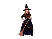 Dress Up America Halloween Party Costume Black Orange Witch Size Large 12 14