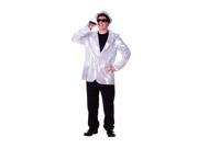 Dress Up America Halloween Party Costume Silver Sequined Blazer Size Adult Small