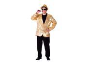 Dress Up America Halloween Party Costume Gold Sequined Blazer Size Adult Medium