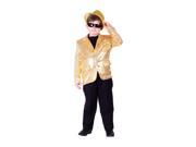Dress Up America Halloween Party Costume Gold Sequined Blazer Size Large 12 14