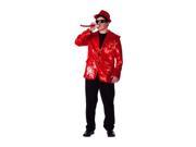 Dress Up America Halloween Party Costume Red Sequined Blazer Size Adult Medium