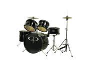 GP Percussion 5 Piece Junior Drum Set Black