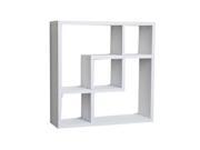 Danya B Home Decorations Kitchen Accessories Geometric Square Wall Shelf with 5 Openings White