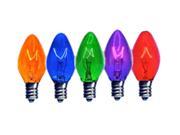 Brilliant Brand Lighting Seasonal Decoration C7 Multi Color Transparent Bulbs 7 Watt 25 Pack