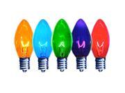 Brilliant Brand Lighting Seasonal Decoration C9 Multi Color Transparent Bulbs 7 Watt Pack of 25