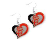 MLB San Francisco Giants Swirl Heart Earring Dangle Logo Charm Gift Set