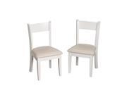 Gift Mark Children s White Chair Set with Upholstered Seat Matches Set 23004W