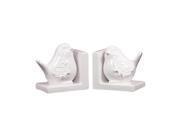 Urban Trends Collection 40033 6 in. H Ceramic Bird Bookend White