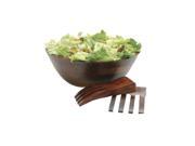 Lipper International Home Kitchen Accessories Large Wavy Rim Bowl With Salad Hands Cherry Finish