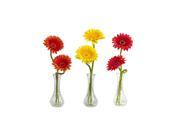 Nearly Natural Gerber Daisy With Bud Vase Set Of 3 Rd Or Yl