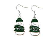 New York Jets NFL SNowman Holiday Dangle Logo Earring Set Charm Gift