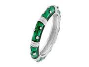 J Goodin Marbled Dark Green Enamel Stacker Ring Size 9