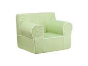 Oversized Green Dot Kids Chair with White Piping