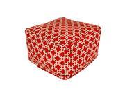 Majestic Home Goods Decorative Red Links Ottoman Large