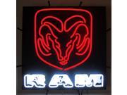 Neonetics Ram red neon sign with backing