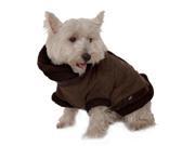 Kumfy Tailz Small Pet Animals Safe Protective Winter Coat Medium Brown Suede With Brown Sherpa