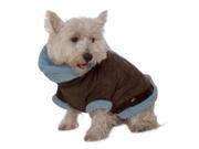 Kumfy Tailz Small Pet Animals Safe Protective Winter Coat X Small Brown Suede With Light Blue Sherpa