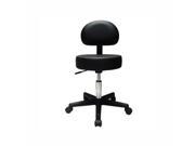 Current Solutions Pneumatic Air Stool WITH Seat Back Comfy Cushion Black