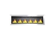 Moda Flame Verrazano Wall Mounted Ethanol Fireplace in Stainless Steel