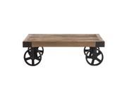 Zuo Modern 98130 Barbary Coast Cart Table in Distressed Natural Fir Wood