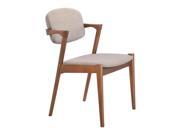 Zuo Modern Brickell Dining Chair Rubberwood Frame Dove Gray Fabric Set of 2 Dove Gray