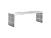 Novel Double Bench Brushed Stainless Steel