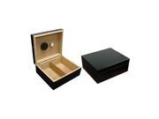 Prestige Import group 25 50 Count Black Humidor with Humidifier Hygrometer