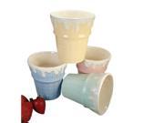 D Lusso Designs Four Piece Multi Color Ceramic Ice Cream Cups Set