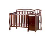 Dream on Me Casco 4 in 1 Mini Crib and Dressing Table Combo in Cherry