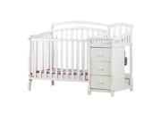 Dream on Me Casco 4 in 1 Mini Crib and Dressing Table Combo in white