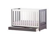 Dream On Me Milano 5 in 1 Convertible Crib Grey and White