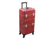 Hiker Outdoor Travel Cosmetic Holder Red Crocodile Texture Professional Beauty 4 Wheel Makeup Case Hk6501