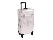 Sunrise Outdoor Travel Professional Cosmetic Holder Silver Diamond Trolley Makeup Case I3164