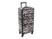 Hiker Outdoor Travel Cosmetic Holder Zebra Printing Texture White Professional Beauty 4 Wheel Case Hk6501