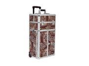 Sunrise Outdoor Travel Professional Cosmetic Holder Leopard Trolley Makeup Case I3165