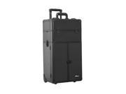 Sunrise Outdoor Travel Professional Cosmetic Holder Black Smooth Trolley Makeup Case I3165