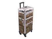 Sunrise Outdoor Travel Professional Cosmetic Holder Leopard Trolley Makeup Case I31061