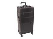 Sunrise Outdoor Travel Professional Cosmetic Holder Black Crocodile Texture Trolley Makeup Case I3261