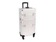 Sunrise Outdoor Travel Professional Cosmetic Holder Silver Diamond Trolley Makeup Case I3261
